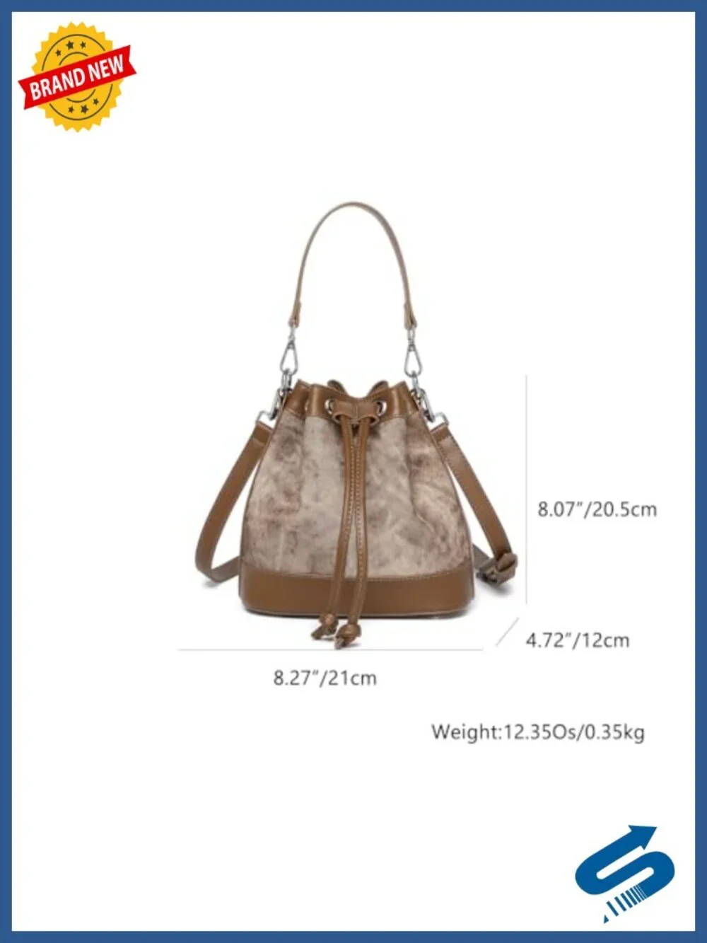 Women's Bucket Crossbody Bag - PU Leather, Adjustable Strap, Everyday